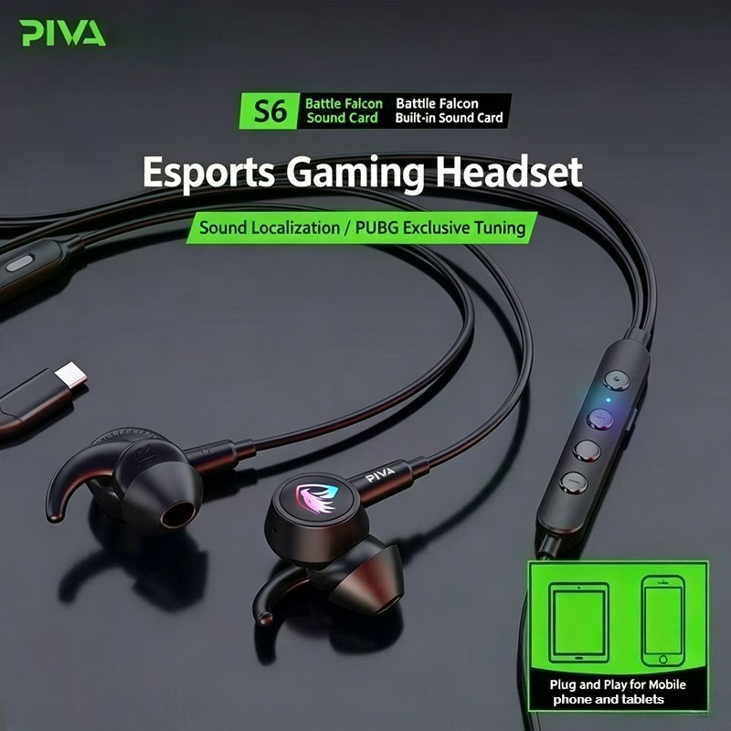 Wired Earphone Lightning - Auriculares para Juegos con Cable PIVA