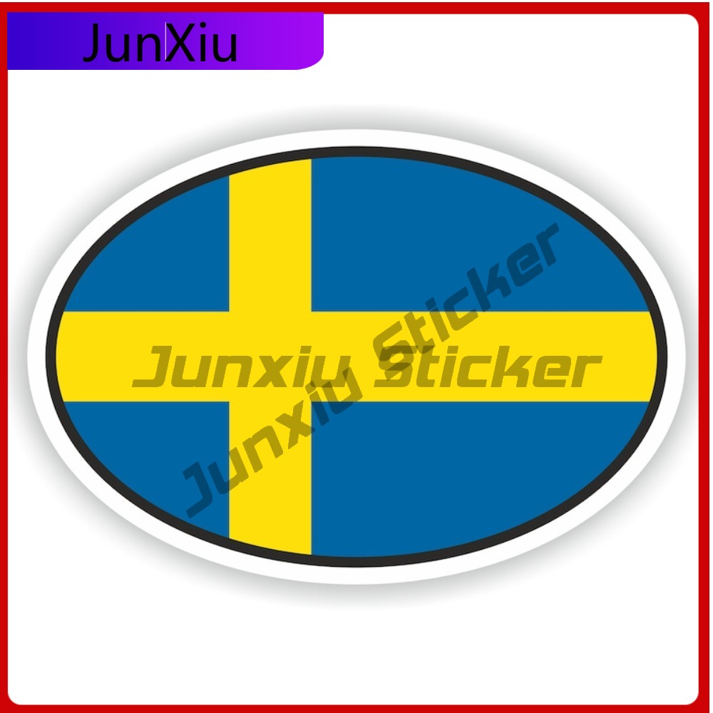 Tablet Cute Accessories - Pegatina ovalada de Suecia con bandera,